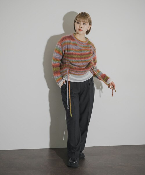 THE GOODLAND MARKET（ザグッドランドマーケット）の「cwtch　PSYCHEDELIC KNIT TOPS（ニット/セーター・レディース・NAVY/YELLOW・Free）」の22枚目の写真
