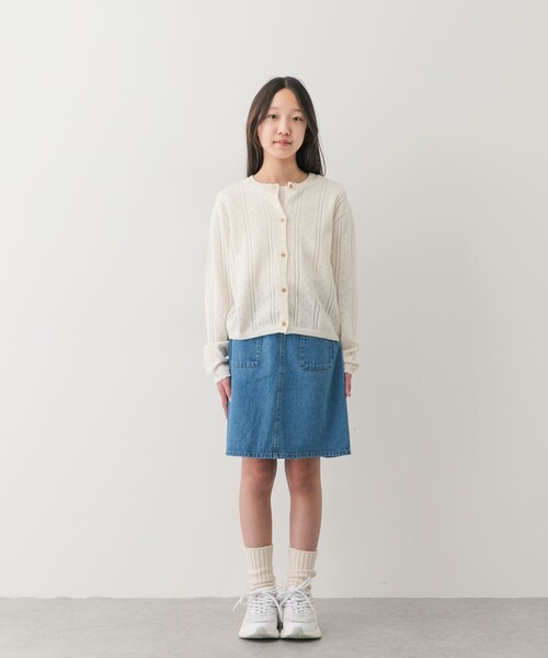 URBAN RESEARCH DOORS(アーバンリサーチドアーズ)の「『150サイズ』透かし編みカーディガン(KIDS)(ニット/セーター・キッズ・PEACH/IVORY・150)」の7枚目の写真