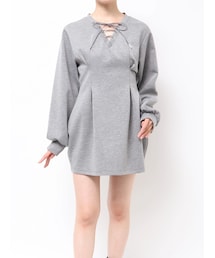 MURUA | デザインレースアップミニワンピース(ワンピース)