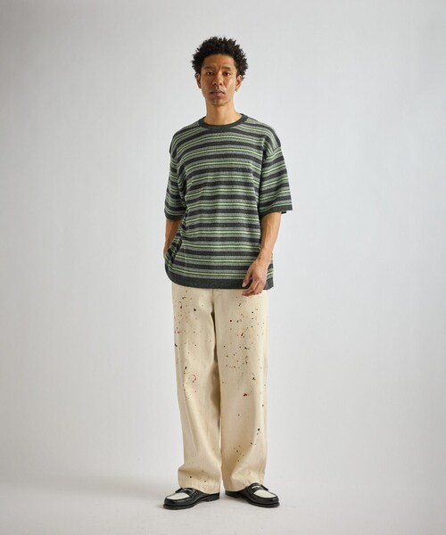 Saturdays NYC(サタデーズ ニューヨークシティ )の「Pacho Stripe Knit Top(Tシャツ/カットソー・レディース・ブラック系/パープル・L/M/S/XL)」の22枚目の写真