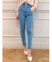 RESEXXY | 3連ボタンスキニーデニム(デニムパンツ)