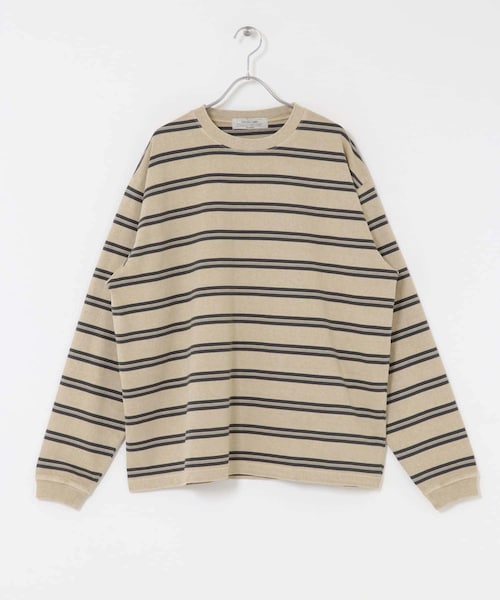 URBAN RESEARCH Sonny Label（アーバンリサーチサニーレーベル）の「ピグメントボーダーロングスリーブTシャツ（Tシャツ/カットソー・メンズ・ベージュ/ブラック・M/L）」の11枚目の写真