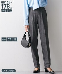 nissen | 高身長　ストレッチチェックテーパードパンツ　丈長め・トールサイズ　（選べる2レングス）(パンツ)