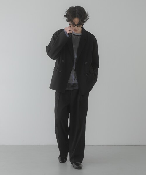 SENSE OF PLACE by URBAN RESEARCH（センスオブプレイスバイアーバンリサーチ）の「『イージーケア/速乾』リネンライクタックワイドスラックス（その他パンツ・メンズ・BLACK/CHARCOAL/GREIGE・M/L）」の8枚目の写真