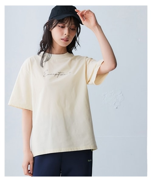 nissen（ニッセン）の「綿タッチ多機能ロゴプリントTシャツ（吸汗速乾・UVカット・抗菌防臭・形態安定）＜大きいサイズ有＞（Tシャツ/カットソー・レディース・ラベンダー/グレー/ネイビー/ナチュラル・S/M/L/LL/3L/4L/5L/6L）」の15枚目の写真