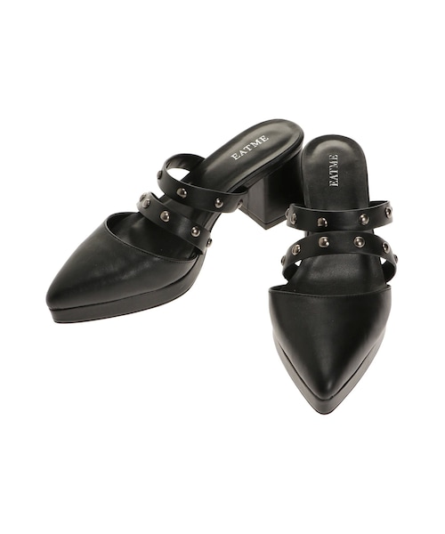 EATME（イートミー）の「スタッズミュール（パンプス・レディース・アイボリー/ブラック・S/M/L）」の4枚目の写真