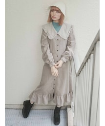 merry jenny | Bigフリルカラー2wayワンピース(ワンピース)