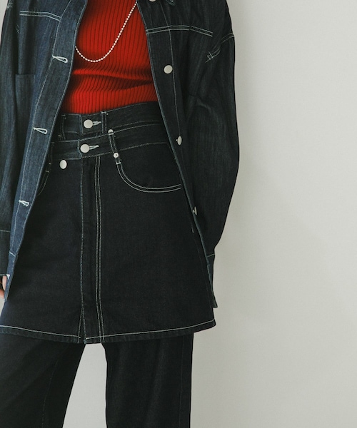 SENSE OF PLACE by URBAN RESEARCH(センスオブプレイスバイアーバンリサーチ)の「シシュウデニムミニスカート(デニムスカート・レディース・ONE WASH/L.INDIGO・S/M)」の3枚目の写真