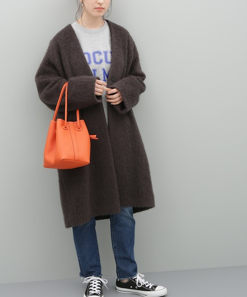 ADAM ET ROPE'（アダムエロペ）の「モヘヤシャギーノーカラーコート