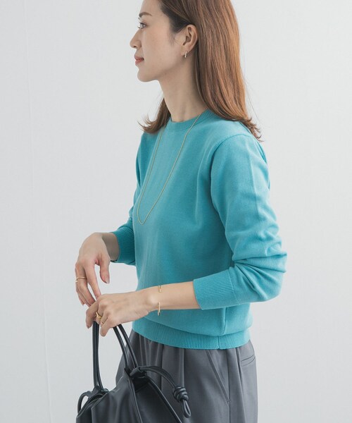 URBAN RESEARCH DOORS（アーバンリサーチドアーズ）の「オーガニックコットンクルーネックプルオーバー（ニット/セーター・レディース・OFF/YELLOW/BLUE・Free）」の19枚目の写真