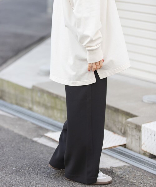 URBAN RESEARCH DOORS（アーバンリサーチドアーズ）の「FORK&SPOON　ダブルクロスイージーパンツ（その他パンツ・レディース・BLACK/BEIGE・1/2）」の8枚目の写真