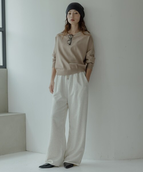URBAN RESEARCH Sonny Label（アーバンリサーチサニーレーベル）の「スウェットワイドパンツ（スウェットパンツ・レディース・グレー/オートミール・36/38）」の5枚目の写真