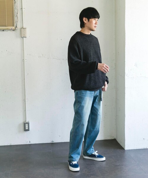 URBAN RESEARCH DOORS（アーバンリサーチドアーズ）の「メランジシャギー クルーネックニット（ニット/セーター・メンズ・BLUE/BLACK・M/L）」の17枚目の写真