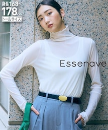 slattgir | 高身長　シアーハイネックプルオーバー（トールサイズ）Essenave(Tシャツ/カットソー)