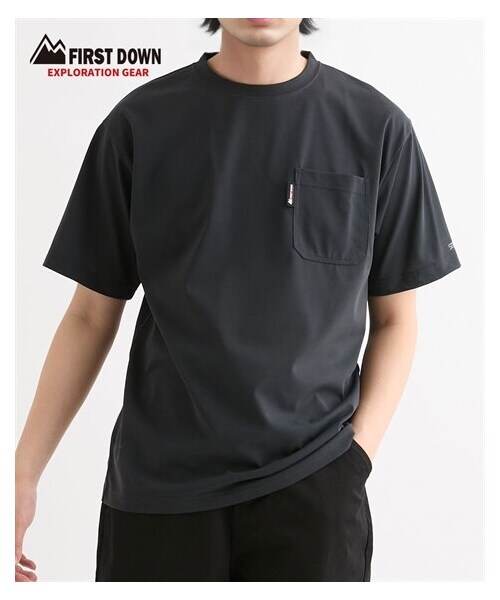 nissen（ニッセン）の「ポケット付き半袖Tシャツ　ファーストダウンエクスプロレーションギア　FDEX（Tシャツ/カットソー・メンズ・05チャコールグレー/06ブラック/64カーキ・M/L/LL）」の2枚目の写真