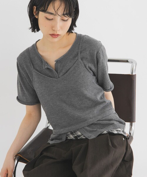 KBF（ケイビーエフ）の「ビスチェSETカーディガン（カーディガン/ボレロ・レディース・SAGE/GRAY/RED・One）」の5枚目の写真