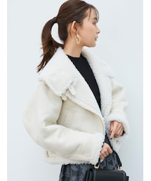 フェイクムートンビッグカラーボンバージャケット