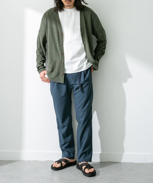 URBAN RESEARCH Sonny Label（アーバンリサーチサニーレーベル）の「『洗濯可』リネン混Vネックニットカーディガン（カーディガン/ボレロ・メンズ・オレンジ/オフ/グリーン/ネイビー・M/L）」の16枚目の写真