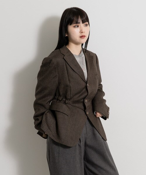 THE GOODLAND MARKET（ザグッドランドマーケット）の「77circa　make v shape tweed jacket（テーラードジャケット・レディース・brown1/brown2/brown3/brown4・one）」の8枚目の写真