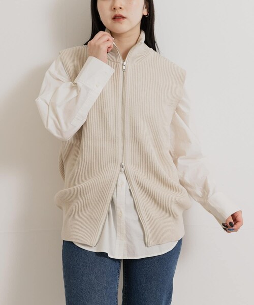 THE GOODLAND MARKET（ザグッドランドマーケット）の「米富繊維　MERCERIZED COTTON RIB VEST（ベスト・メンズ・40IVORY/12GRAY/24ORANGE・1/3）」の5枚目の写真