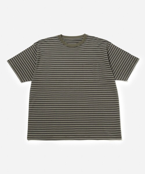 Saturdays NYC（サタデーズ ニューヨークシティ ）の「Multi Stripe Relax SS Tee（Tシャツ/カットソー・レディース・グレー/オリーブ・L/M/S/XL/XS）」の7枚目の写真