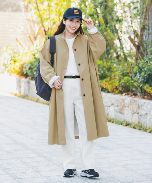 URBAN RESEARCH DOORS（アーバンリサーチドアーズ）の「『撥水』BACKヨークスタンドカラーコート（テーラードジャケット・レディース・L.BEIGE/BEIGE・Free）」の13枚目の写真