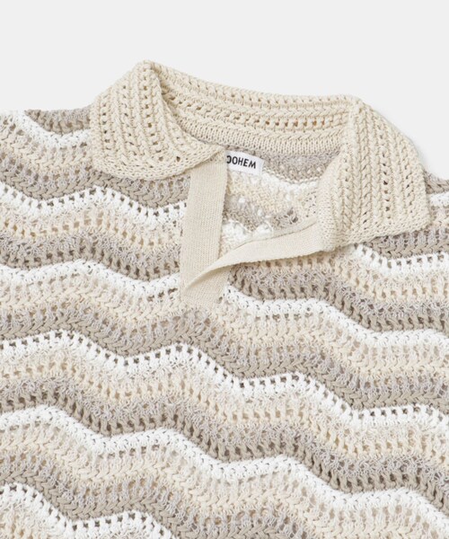 THE GOODLAND MARKET（ザグッドランドマーケット）の「米富繊維　ZIGZAG SUKASHI KNIT PULLOVER（ニット/セーター・レディース・64BLACK/02RED/40IVORY・FREE）」の6枚目の写真