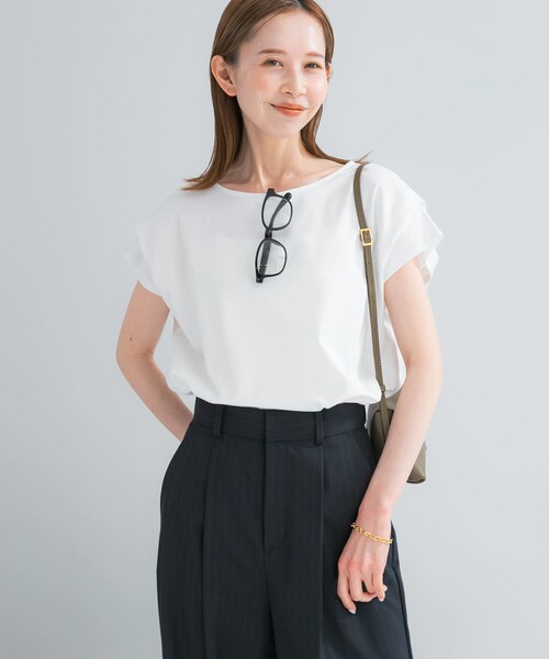 URBAN RESEARCH ROSSO（アーバンリサーチロッソ）の「『WEB/一部店舗限定』ドライドルマンプルオーバー（Tシャツ/カットソー・レディース・OFF/BROWN/PEACH・Free）」の5枚目の写真