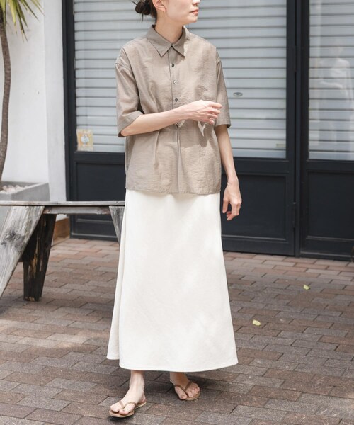 URBAN RESEARCH DOORS(アーバンリサーチドアーズ)の「FORK&SPOON ドライタッチカットスカート(スカート・レディース・BLACK/CREAM・1/2)」の20枚目の写真