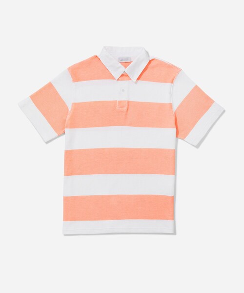 Saturdays NYC(サタデーズ ニューヨークシティ )の「Jake Waffle Stripe(ポロシャツ・レディース・ブラック/オレンジ・XL)」の2枚目の写真