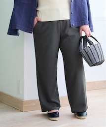 nissen | ＜大きいサイズ＞しわになりにくい軽やかなスマイルさんのためのキレイに見えるワイドパンツ（接触冷感・UVカット）(パンツ)