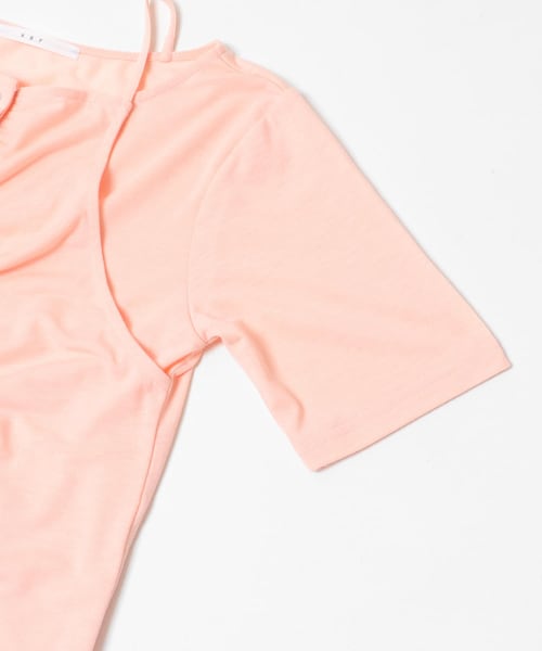 KBF(ケイビーエフ)の「アシメタックレイヤードTEE(Tシャツ/カットソー・レディース・CHARCOAL/OATMEAL/PINK・One)」の11枚目の写真