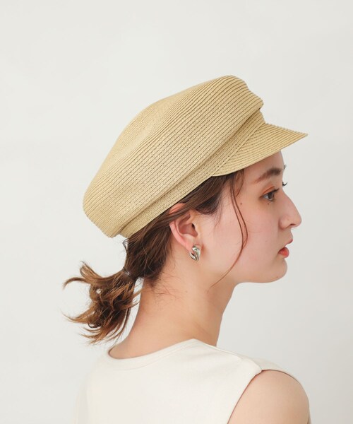 SENSE OF PLACE by URBAN RESEARCH(センスオブプレイスバイアーバンリサーチ)の「ペーパーキャスケット(キャスケット・レディース・IVORY/BROWN/BEIGE・one/One)」の3枚目の写真