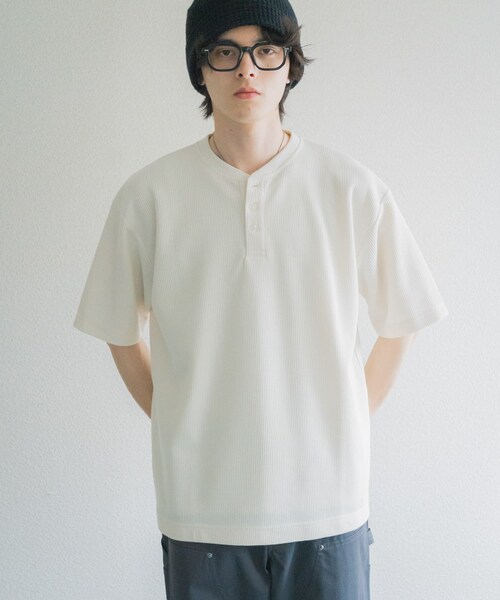SENSE OF PLACE by URBAN RESEARCH（センスオブプレイスバイアーバンリサーチ）の「ヘンリーネックカノコプルオーバー（Tシャツ/カットソー・メンズ・IVORY/BLACK/GRAY・M/L）」の5枚目の写真