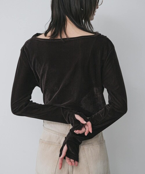 SENSE OF PLACE by URBAN RESEARCH(センスオブプレイスバイアーバンリサーチ)の「ベロアドレープトップ(その他トップス・レディース・IVORY/BROWN/CAMEL・One)」の12枚目の写真