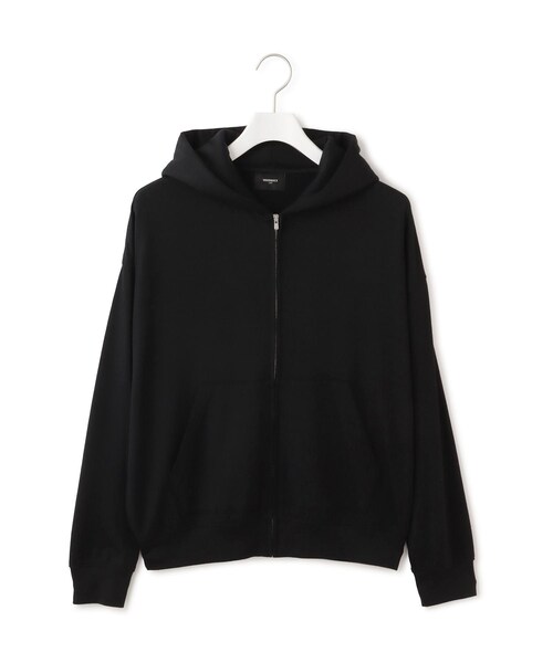 ADAM ET ROPE'(アダムエロペ)の「【WRAPINKNOT(ラッピンノット)】ZIP Hoodie(パーカー・レディース・ブラック/ネイビー・1)」の1枚目の写真