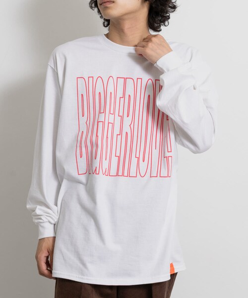 THE GOODLAND MARKET（ザグッドランドマーケット）の「TONY　Bigger Love LS Pocket Tee（Tシャツ/カットソー・メンズ・WHT/BURGUNDY・L）」の4枚目の写真