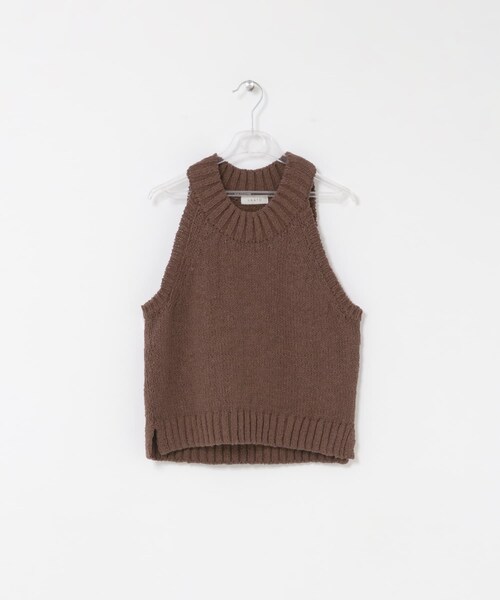 LAATO（ラート）の「mix knit vest（ベスト・レディース・クリーム/コーヒー・Free）」の6枚目の写真