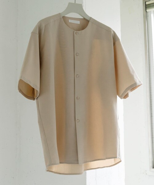 SENSE OF PLACE by URBAN RESEARCH(センスオブプレイスバイアーバンリサーチ)の「ノーカラーシャツ(5分袖)(シャツ/ブラウス・メンズ・GRAY/BEIGE/BLUE・S/M/L)」の21枚目の写真