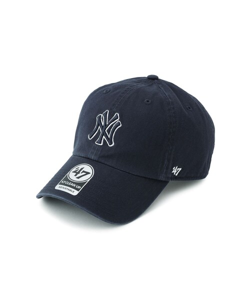ADAM ET ROPE'（アダムエロペ）の「【Sporty&Rich(スポーティー アンド リッチ)】Yankees Serif Outline Hat（キャップ・レディース・ネイビー・F）」の2枚目の写真