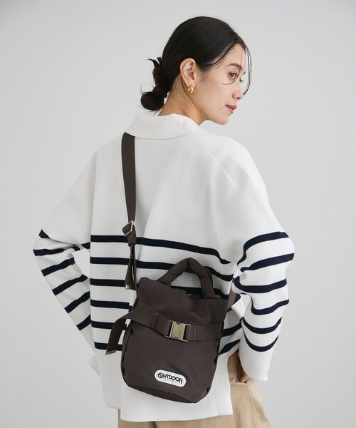 ADAM ET ROPE'(アダムエロペ)の「【OUTDOOR PRODUCTS for SALON】2WAY ベルトトートバッグSS(トートバッグ・レディース・ブラック/ダークブラウン・F)」の3枚目の写真