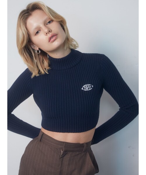 EMODA（エモダ）の「【Ames Worldwide】エンブロイダリークロップニット（ニット/セーター・レディース・グレー/ネイビー/ピンク・F）」の16枚目の写真