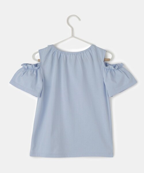 ROPE' PICNIC(ロペピクニック)の「【KIDS/キッズ】肩あきフリルハーフスリーブトップス(Tシャツ/カットソー・キッズ・ブラック/オフホワイト/サックス・L/M/S)」の12枚目の写真