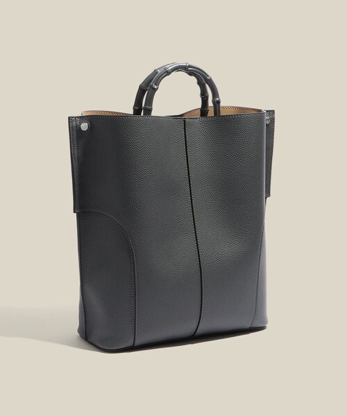ROPE'(ロペ)の「【E'POR】BAMBOO BAG Large/A4対応・通勤・26SS新色(トートバッグ・レディース・ブラック系/オフホワイト/ベージュ系/グレー・F)」の4枚目の写真