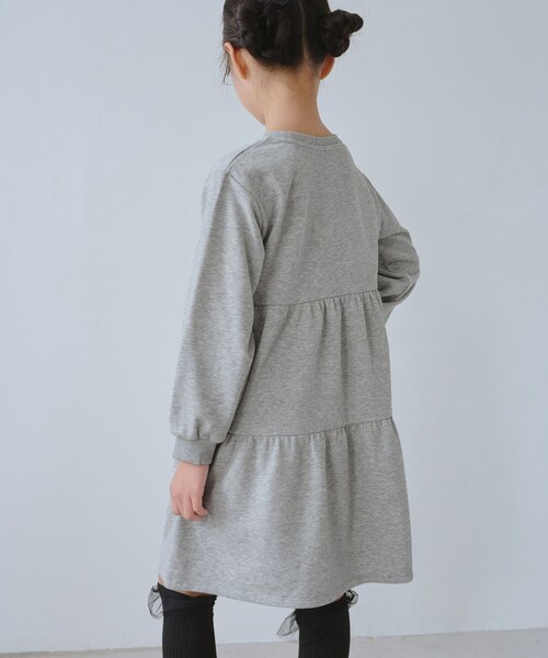ROPE' PICNIC（ロペピクニック）の「【KIDS/キッズ】裏毛ティアードロゴワンピース（ワンピース・キッズ・ライトグレー/キナリ・L/M/S）」の10枚目の写真