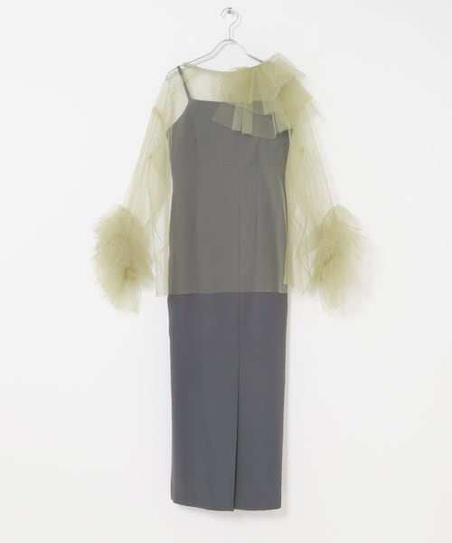 URBAN RESEARCH ROSSO（アーバンリサーチロッソ）の「BLOOMING TULLE DRESS（ワンピース・レディース・L.BLUE/OLIVE/BLACK・36/38）」の2枚目の写真