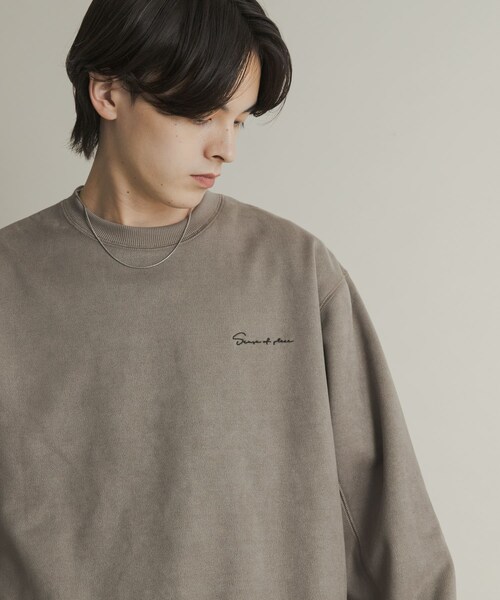 SENSE OF PLACE by URBAN RESEARCH(センスオブプレイスバイアーバンリサーチ)の「『ユニセックス』シシュウフェイクスエードクルーネックスウェット(スウェット・メンズ・GRAY/CHARCOAL/D.BROWN/GREIGE・M/L)」の18枚目の写真