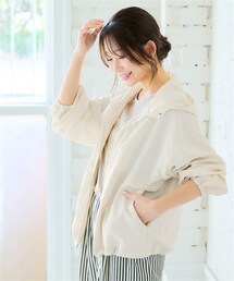 nissen | [UVカット・接触冷感]多ポケットふんわり袖シアーパーカー（ハンズフリー）＜大きいサイズ有＞(パーカー)