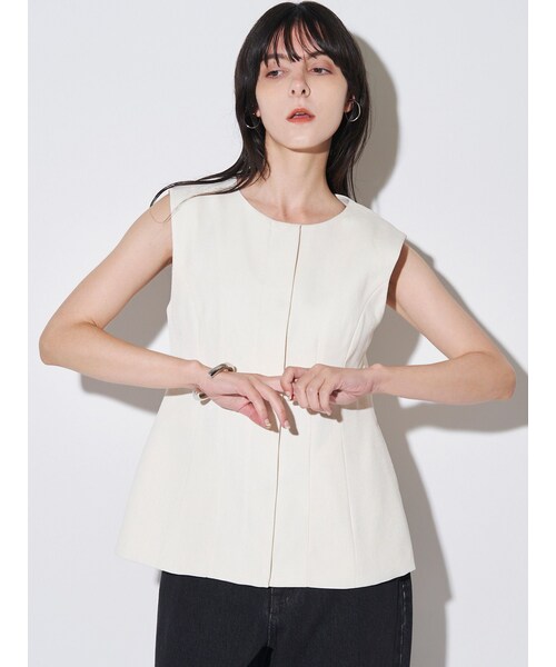 ELENDEEK（エレンディーク）の「FORM GILET（ベスト・レディース・アイボリー/ブラウン・F）」の3枚目の写真