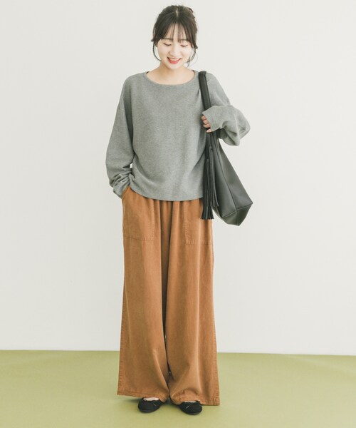 ITEMS URBANRESEARCH（アイテムズ アーバンリサーチ）の「バナナスリーブニット（ニット/セーター・レディース・OFF×BLK/RED/GRY/NVY×OFF・FREE）」の15枚目の写真